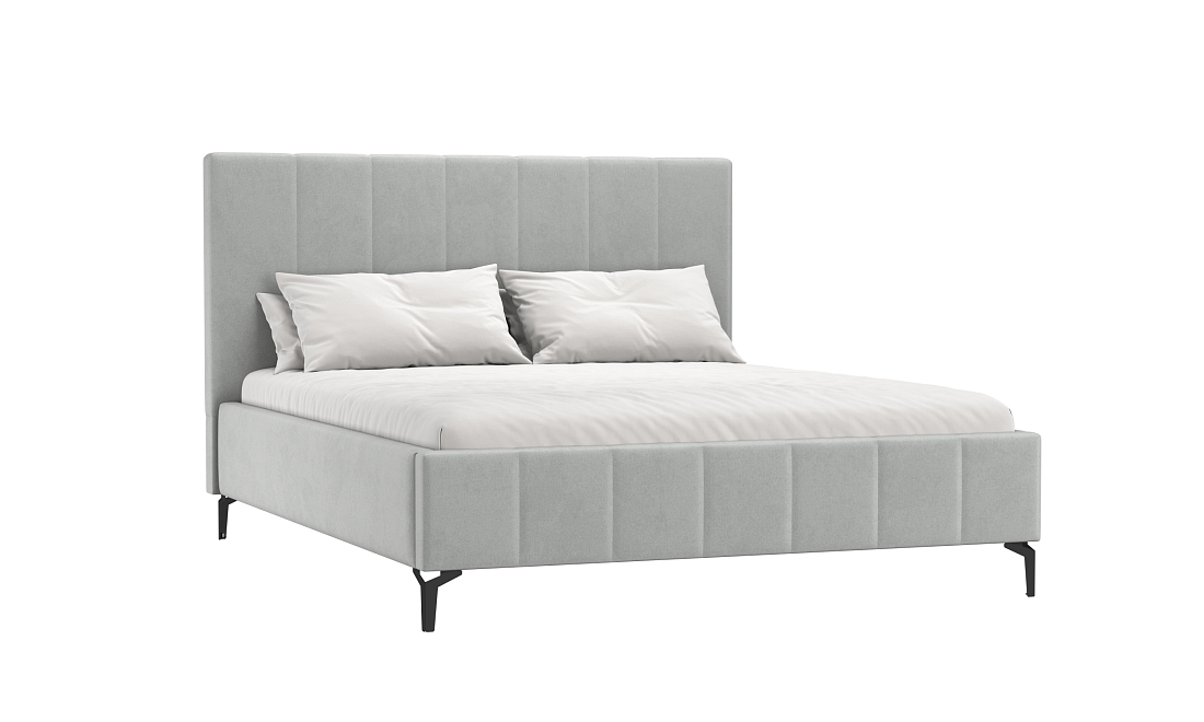 Кровать Брэнда (ш.1400) микровелюр Китон 722 дым